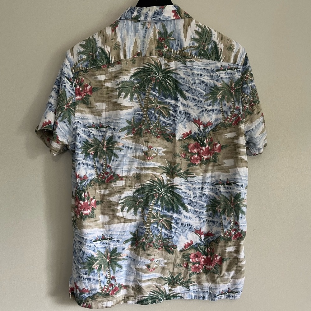 🌴 Abercrombie & Fitch XL Hawaiian Floral Palm Tree Shirt Beach Vacation Cruise - Picture 4 of 11